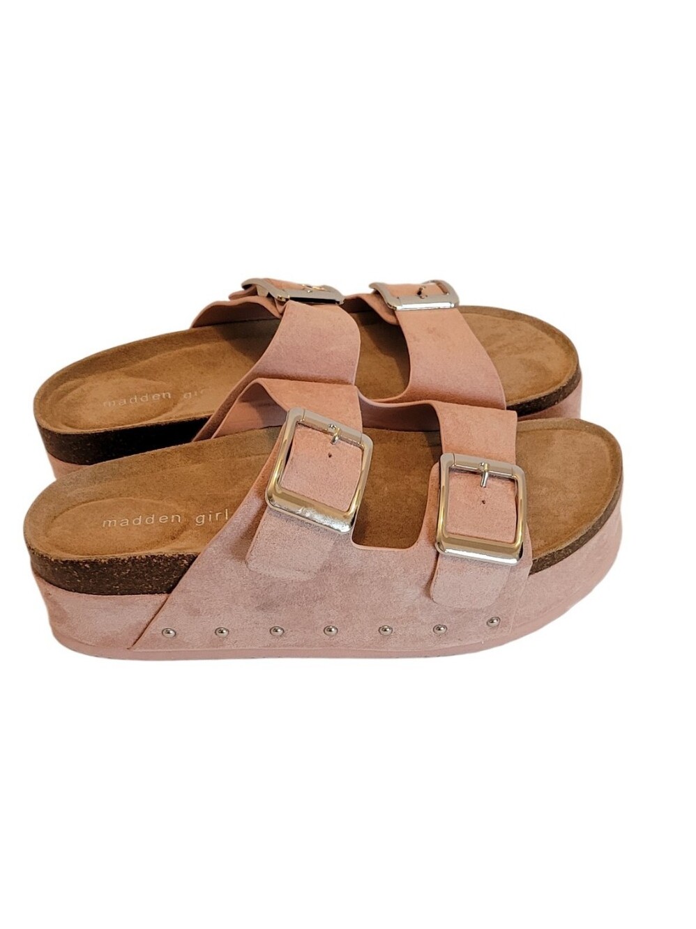 Madden Girl Babess Rose Fab Platform Sandals NWT Size 9.5 Pink Double Buckle Sli - Picture 5 of 13